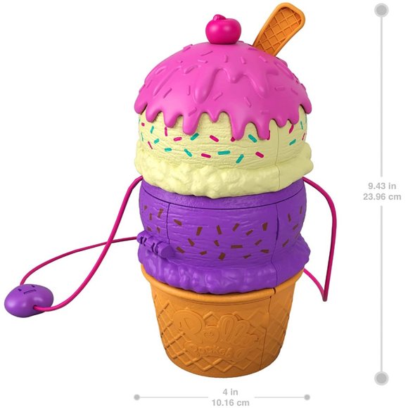 Polly Pocket | Ice Cream Cone-Shaped Playground | 3 Floors, Spin 'n Surprise Set - Picture 11 of 13